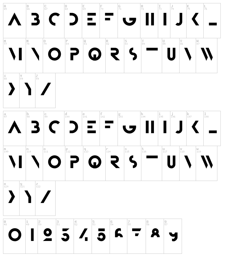 Bifur Fondation + Overlay font map